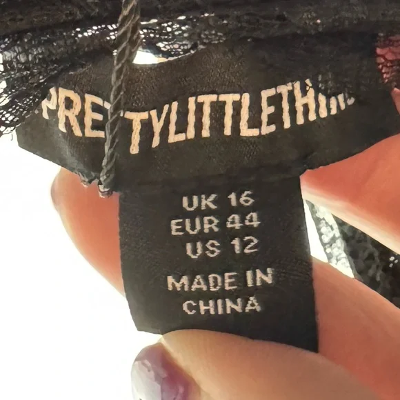 PrettyLittleThing Black Lace Jumpsuit Size 12 - Picture 9 of 14